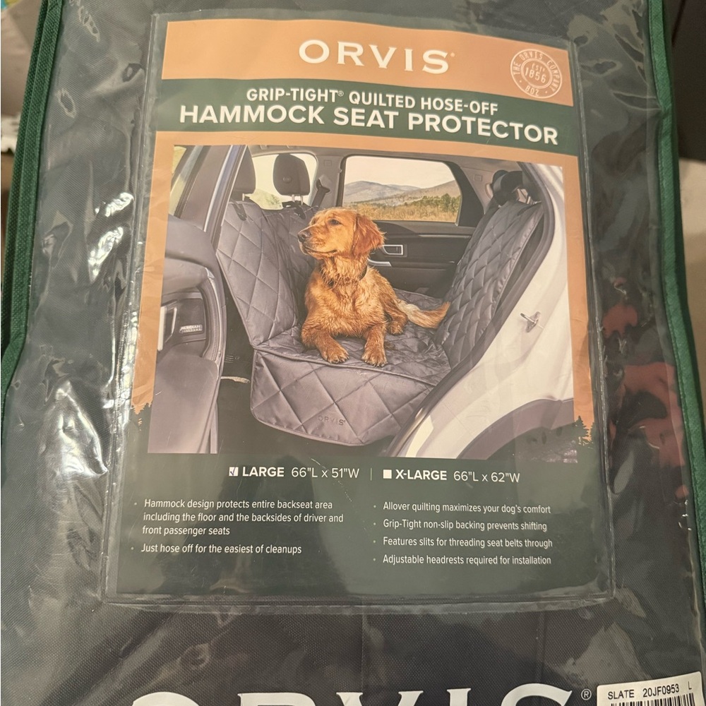 Orvis Quilted Gray Hammock Seat Protector